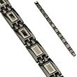 Stainless Steel Black IP Tribal Link Bracelet - Length 8.66" (220mm) - Width 10mm