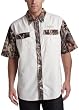 Realtree Men's Camo Spliced Short Sleeve Camp Shirt