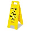 Rubbermaid&reg; "Caution Wet Floor" Floor Sign, Plastic, 11 x 1-1/2 x 25, Bright Yellow