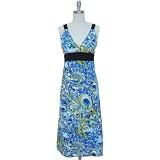 Peacock Blue Wild Multi Color Print Long Maxi Sun Dress