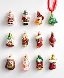 Holiday Lane Molded Glass Christmas Ornaments, Set of 12
