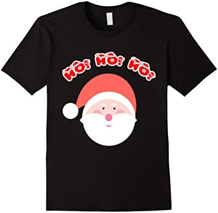 Men's Cute Santa Claus Face Emojis T-Shirt - Christmas Gift Tees Small Black