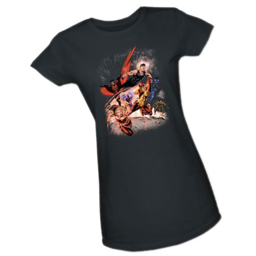  Teen Titans #1 -- DC Comics - The New 52 Crop Sleeve Fitted Juniors T-Shirt