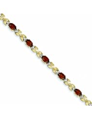 6.3 Carat 14K Gold Garnet & Diamond Bracelet