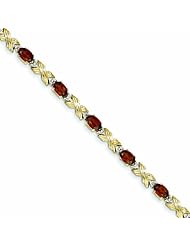 Genuine 14K Yellow Gold Garnet & Diamond Bracelet 5 Grams Of Gold 100% Satisfaction Guaranteed.