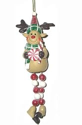 7" Candy Reindeer Peppermint Drop Dangle Christmas Ornament
