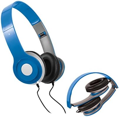 2 Pack Of Blue Jamsonic HD Pro+ Foldable Solo DJ Style On Ear Headphone Headset Earphones For iPhone, iPod, iPad, Andoird, MP3, PC, Tablet &amp; All 3.5 mm Devices