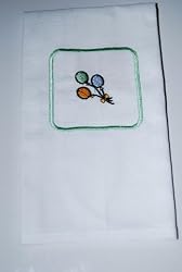 Embroidered Baby Bib - Balloons in a Green Box