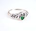 Sterling Silver Green Crystal Claddagh Celtic Ring, sz 9