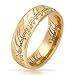 Bling Jewelry Lord of The Rings Style Gold Plated Polished Tungsten Ring Pendant 7mm - Size 11