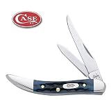 Case Mediterranean Blue Bone Small Texas Toothpick Folding Knife