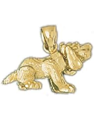 Dazzlers Solid 14k Gold 3D Moveable Basset Hound Dog Charm Pendant Available in three colors from jewelsberry (weights: 3.5 grams only)