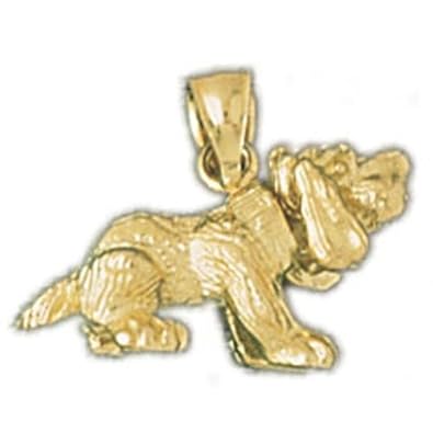 Cheap Girls Jewelry Dazzlers Solid 14k Gold 3D Moveable Basset Hound Dog Charm Pendant Available in three colors from jewelsberry (weights: 3.5 grams only) For Sale