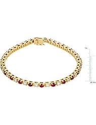 14 karat yellow-gold Genuine Ruby & Diamond Bracelet