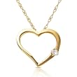 Diamond Heart Shaped Pendant in 14k Yellow Gold (GH/SI)