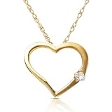 Diamond Heart Shaped Pendant in 14k Yellow Gold (GH/SI)