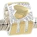 14K Gold on Silver LOVE BEAD CHARM fits Pandora Chamilia Biagi Charm Bracelet GIFT BOXED