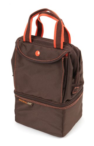 Rachael Ray Convertible Meal Carrier with CoolSlide Food Container, Brown/Orange