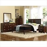 Fredonia Panel Bedroom Set in Deep Brown Size: King