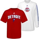 Detroit Pistons adidas Short/Long Sleeve T-Shirt Combo Pack