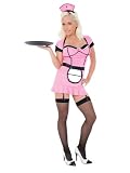 Halloween Playboy Classic Waitress Costume Pink Dress Server 50s Costume