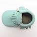 SAYOYO Baby Blue Tassels Soft Sole Leather Infant Toddler Prewalker Shoes (6-12 Months, Blue)