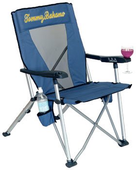 Tommy Bahama Reclining Folding Beach And Camping Chair - Light Blue