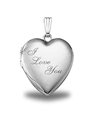 Sterling Silver Sweetheart "I love You" Heart Locket 3/4 inch x 3/4 inch