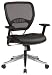 Air Grid Back Deluxe Task Chair w/ Leather Seat, Adj. Angled Arms and Chrome Base