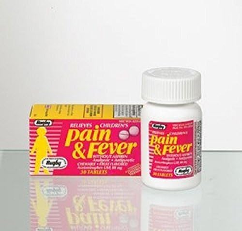 Rugby Pain and Fever Reducer Assorted Fruit Flavor, 80 mg Chewable Tablets, 30 Count per Bottle (1 Bottle) by MAJOR RUGBY LAB