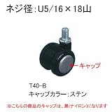 キャスター：東信製作所双輪キャスター：Φ40mmボルト方式ストッパーなしブラックキャップカラー：黒（ナイロン）：T40-B_c:bk