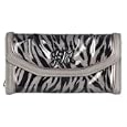 Star by Julien Macdonald - Pewter zebra print purse -'
