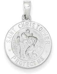 14k White Gold Saint Christopher Medal Charm