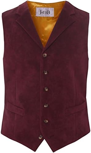 Jules B Suede Effect Waistcoat Burgandy US40R / EU50R
