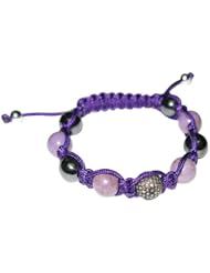 Diamond Pave Beads Macrame Bracelet .925 Sterling Silver Hand Crafted Jewelry