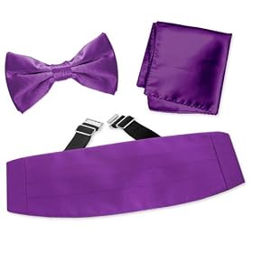 Royal Lilac Pretied Bow Tie by Elite Solid lilac silk cummerbund sets