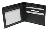 Soft Black Leather Wallet & Credit Card Holder - 3 Slots For Credit Cards & 1 Window