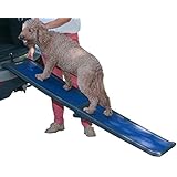 Pet Gear Travel Lite Bi-Fold Full Ramp for cats and dogs up to 150 pounds, 66-inch, Black/Blue
