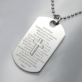 Lord's Prayer Dog Tag Pendant Necklace