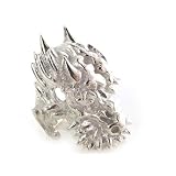 Rare Absolutely Huge 47G Solid Sterling Silver Hand Carved Dragon Ring - Finger Sizes 8 to 13 Available