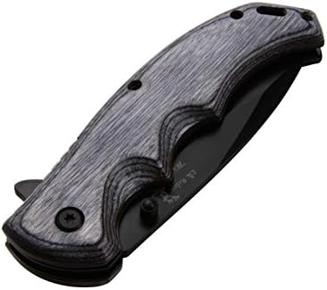 Name John Engraved Elk Ridge ER-A004GY Gray Pakkawood Stalwart Folding Ballistic Pocket Knife by NDZ Performance