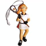 Lacrosse Ornament - CTS - Lacrosse Player Figure Ornament (Blonde Female)
