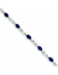 Genuine 14K White Gold White Gold Diamond And Sapphire Bracelet 6 Grams Of Gold 100% Satisfaction Guaranteed.