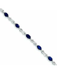6.4 Carat 14K White Gold Diamond and Sapphire Bracelet