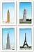 World Landmark Set by Paul Gibson 8"x14" Art Print Poster