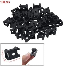 Black 9mm Cable Tie Mount Saddle Type Plastic Wire Bundle Holder 100Pcs: Home Improvement