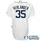 MLB Men's Detroit Tigers Justin Verlander Six Button Cool Base Authentic Home Jersey (White, 52/XX-Large)