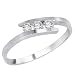 14K White Gold 3 Stone Channel Set Round Diamond Engagement Ring (1/4 cttw, H-I, SI) - Size 7