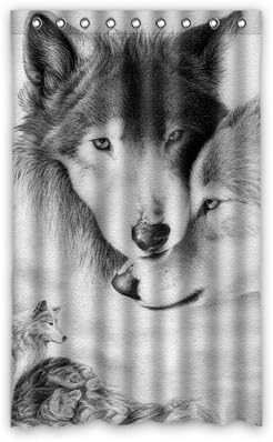 Custom Wild Animal Kove Wolf Window Curtains/drape/panels/treatment Polyester Fabric Bedroom Decor 52"x84"