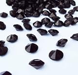 2000 Black Diamond Table Confetti Wedding Bridal Shower Party Decorations 1 Carat 6.5mm Black